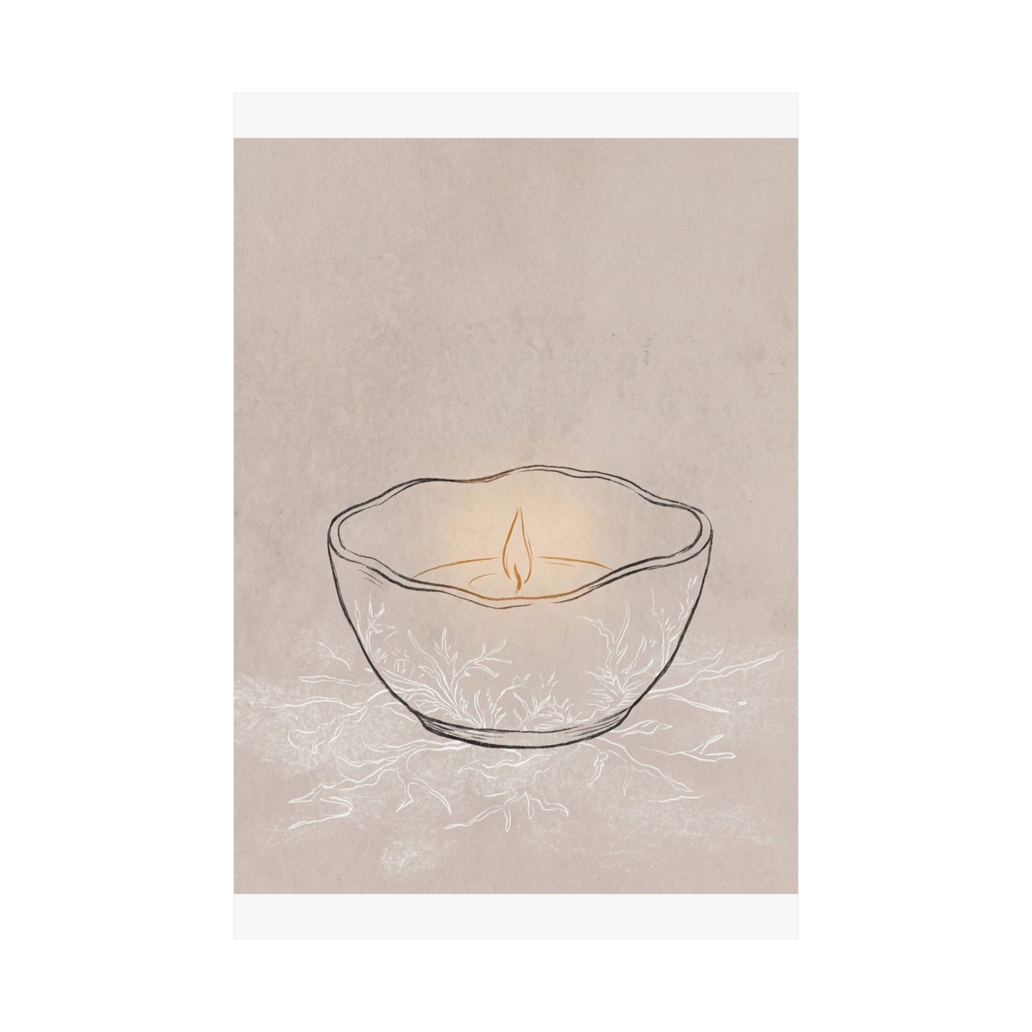 Ceramic Bowl Winter Wall Art Print | Japandi Warm Design