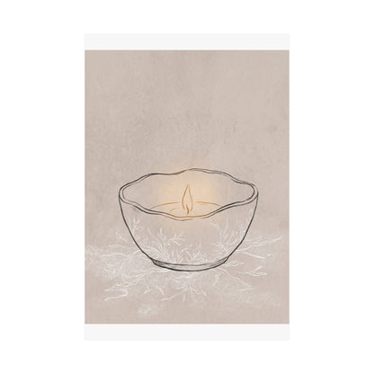 Ceramic Bowl Winter Wall Art Print | Japandi Warm Design