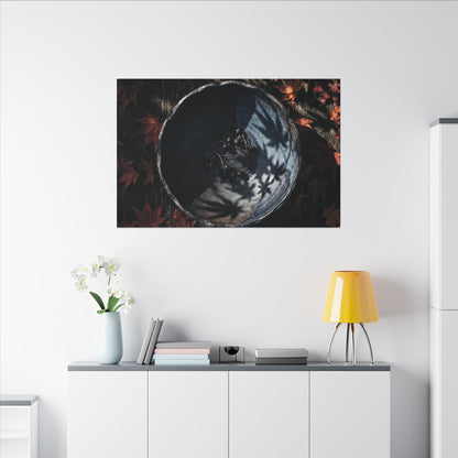 Autumn Ceramic Bowl Shadow Zen Canvas Art | Bold Decor