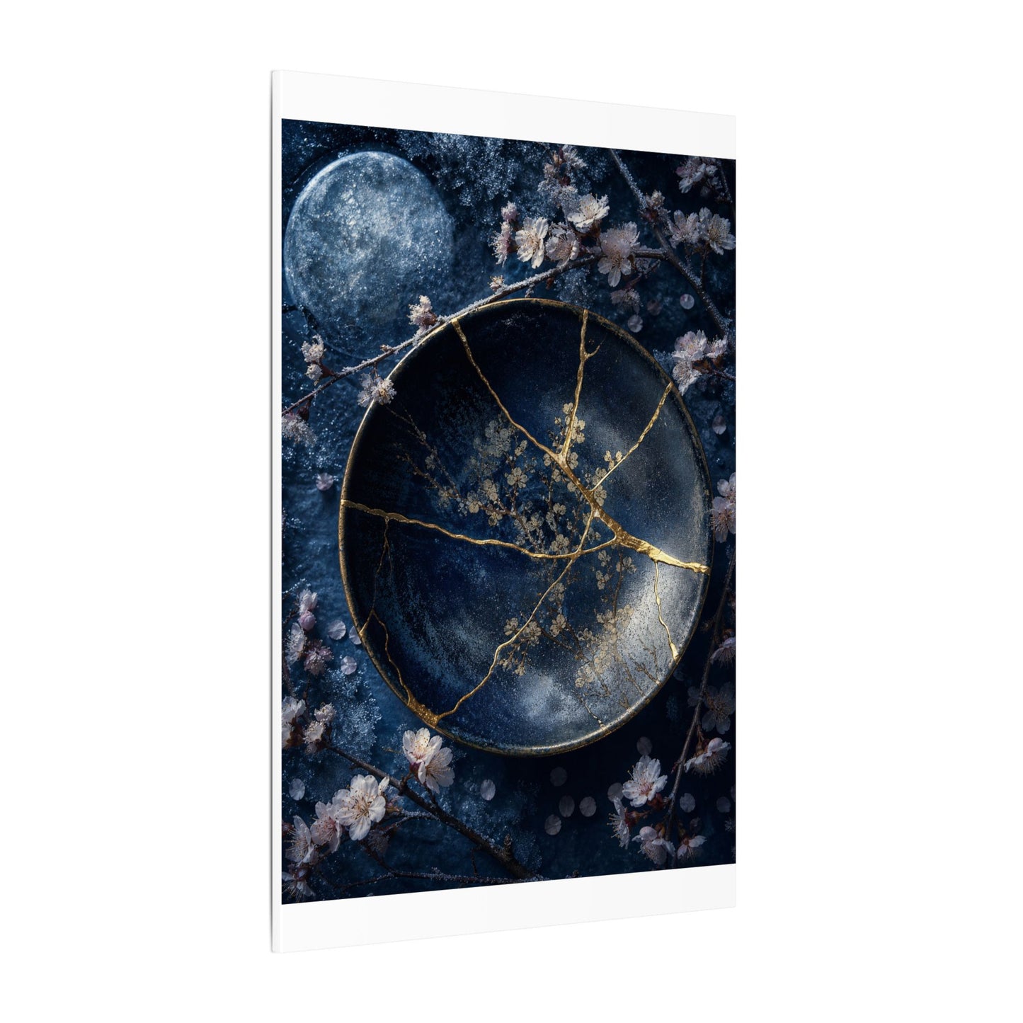 Cherry Blossom Winter Canvas Art | Kintsugi Philosophical Design