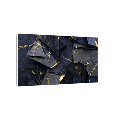 Beautiful Paper Fold Canvas Art - Crackle Gold Kintsugi