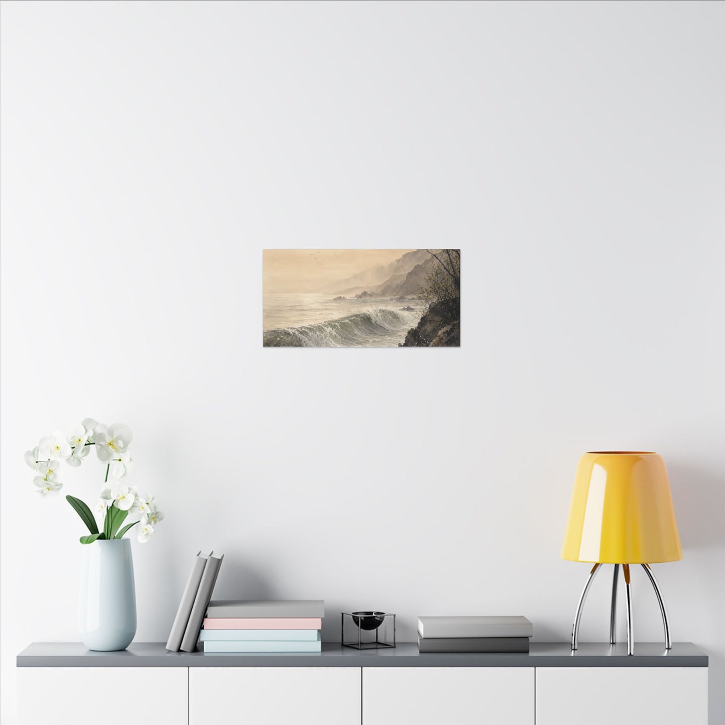 Ocean Wave Spring Canvas Art | Japandi Elegant Design