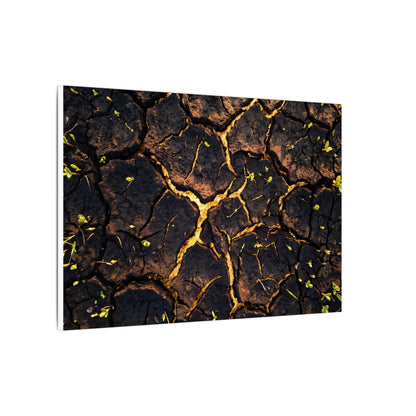Cracked Earth Moody Minimal Canvas Art | Sophisticated Dark Japandi Art