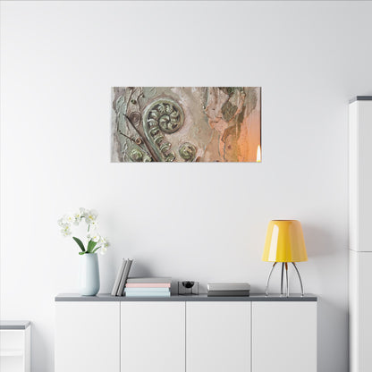 Datsuzoku Fern Unfurling Canvas Art - Japandi Texture