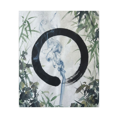 Zen Incense Smoke in Moonlight | Enso Canvas Art