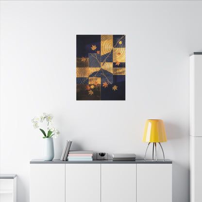 Autumn Water Ripple Crackle Gold Canvas Art | Artful Decor