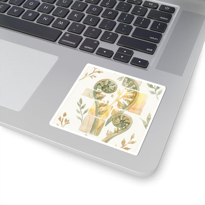 Fern Unfurling Sticker | Spring Japandi Watercolor Art