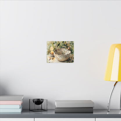 Ceramic Bowl Summer Canvas Art | Japandi Elegant Design