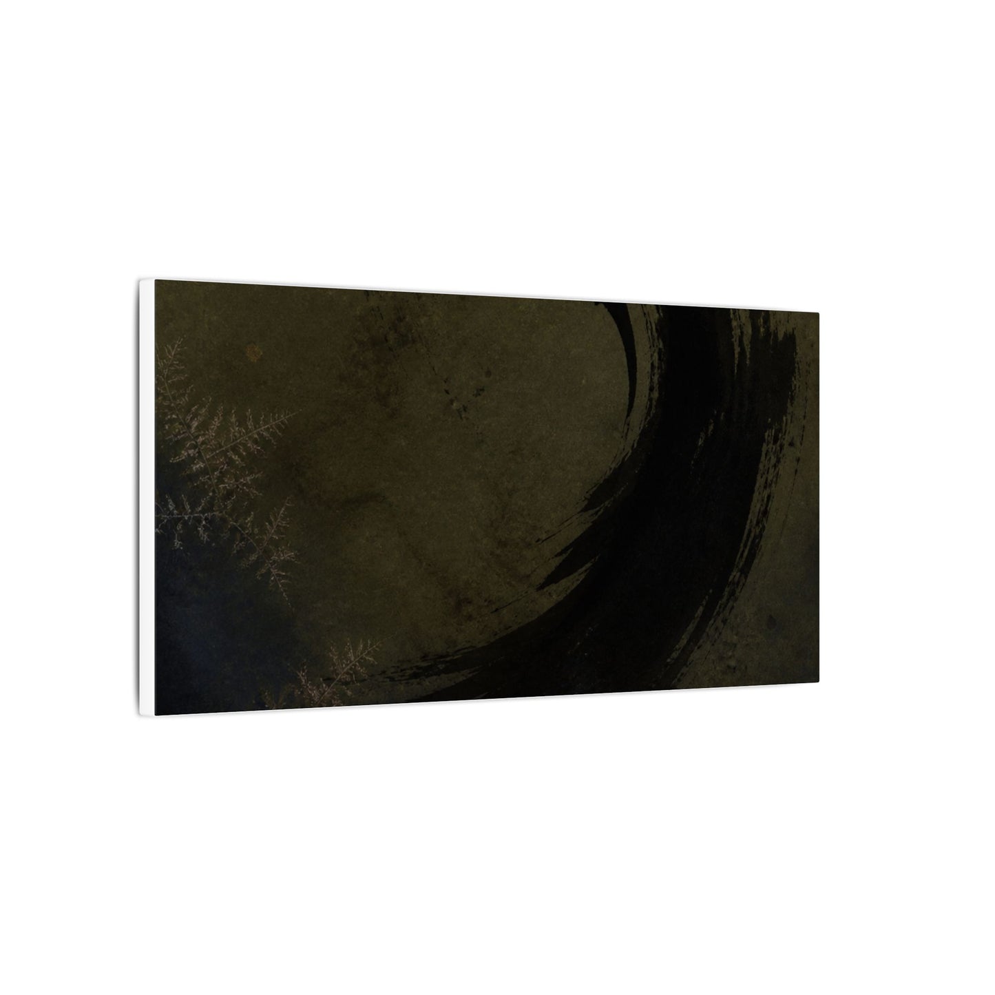 Seijaku Ink Brushstroke Canvas Art - Dark Japandi Moody Minimal
