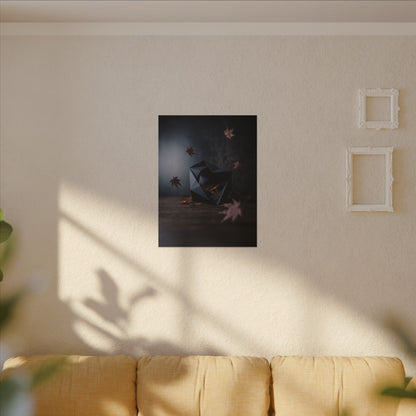 Dark Japandi Paper Fold in Dawn | Shadow Zen Canvas Art