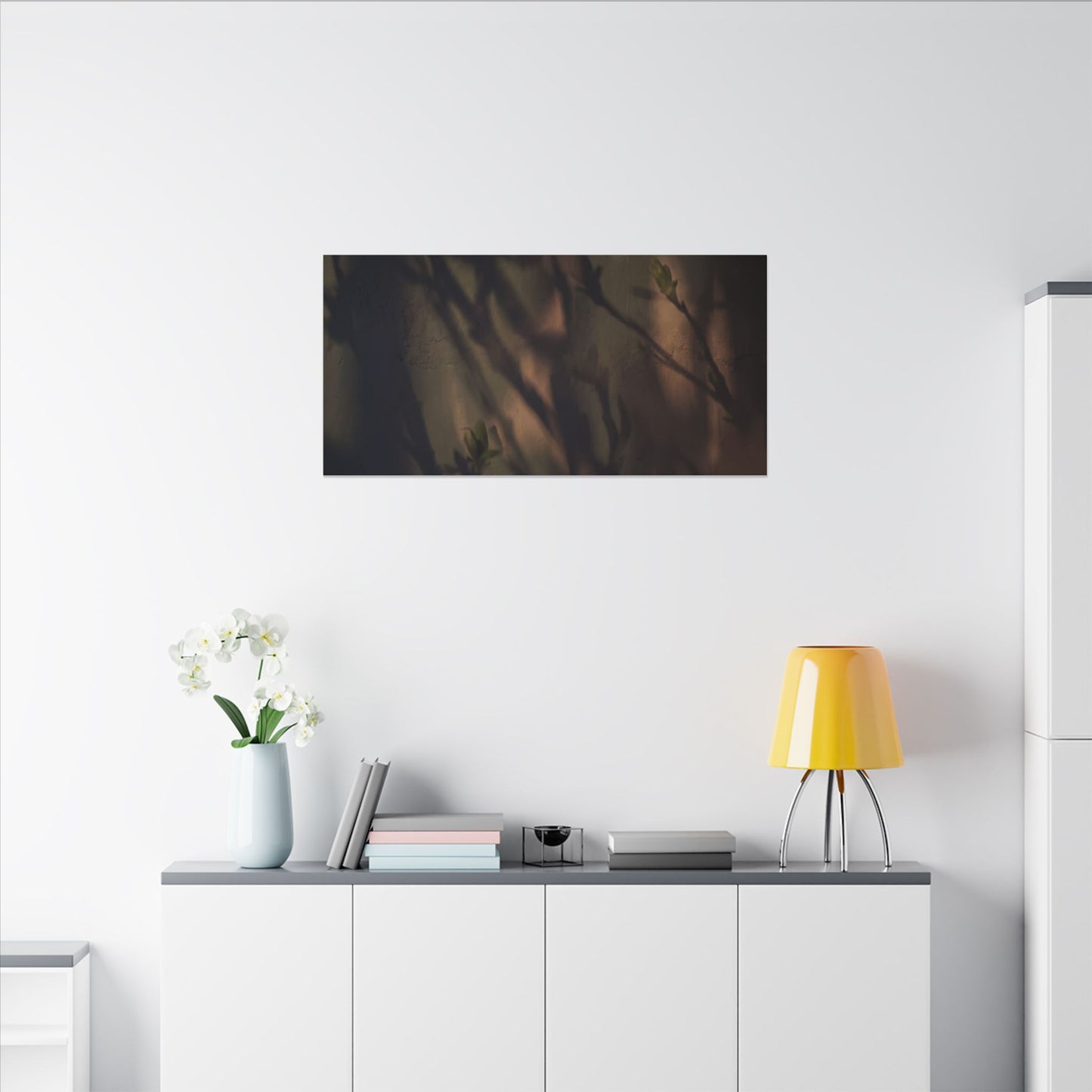 Candlelight Shadow Play Canvas Art - Dark Japandi Shibui
