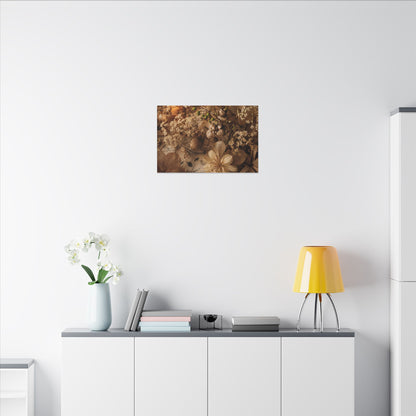 Spring Dried Flowers Japanese Pattern Canvas Art | Earthy Decor