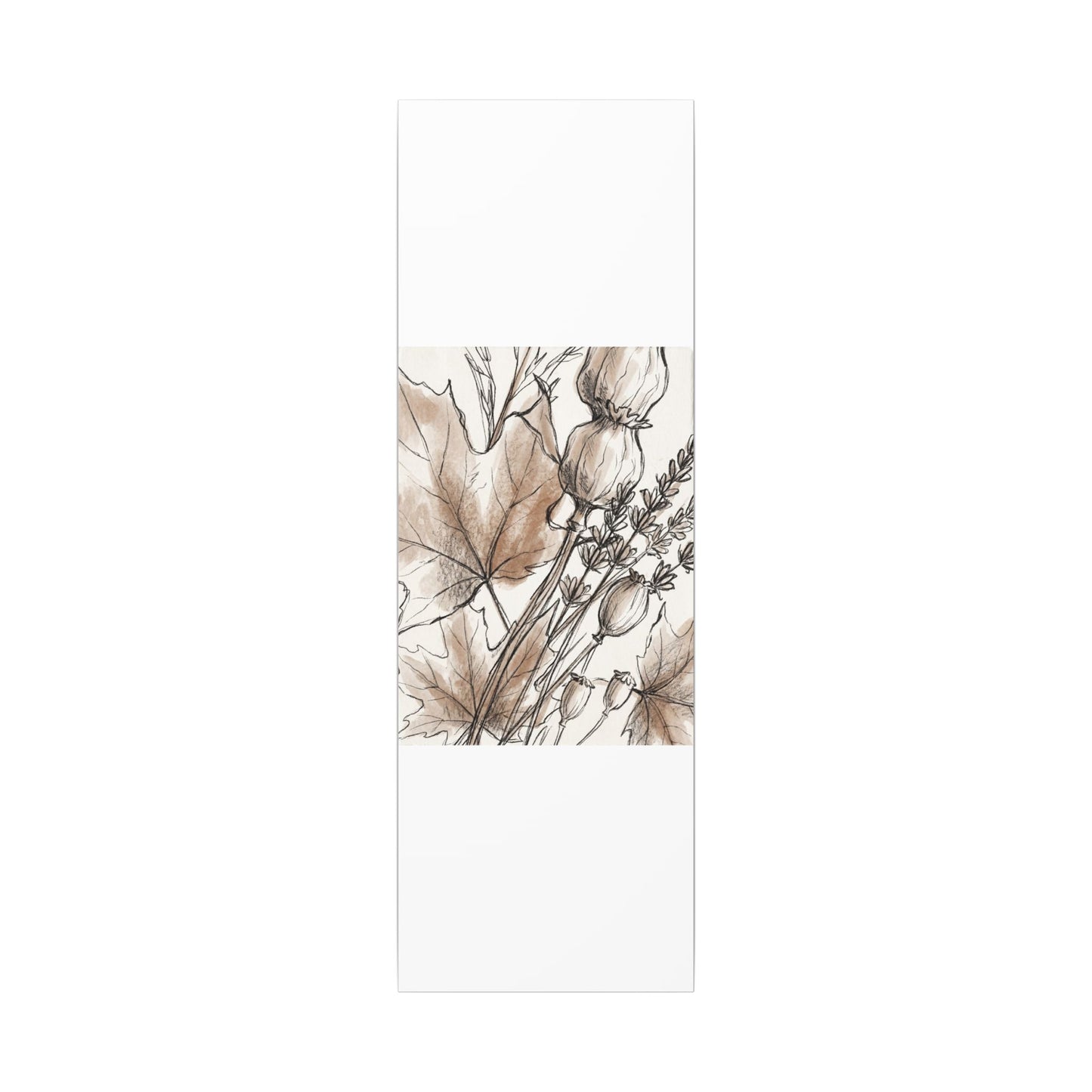 Neutral Dried Flowers Canvas Art - Minimal Line Japandi