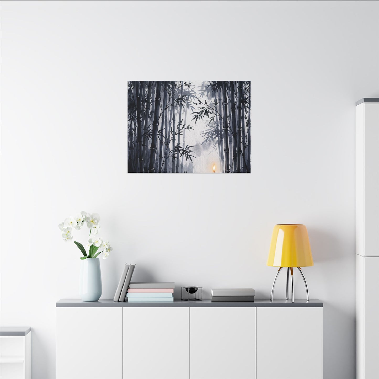 Tranquil Bamboo Grove Canvas Art - Sumi E Zen