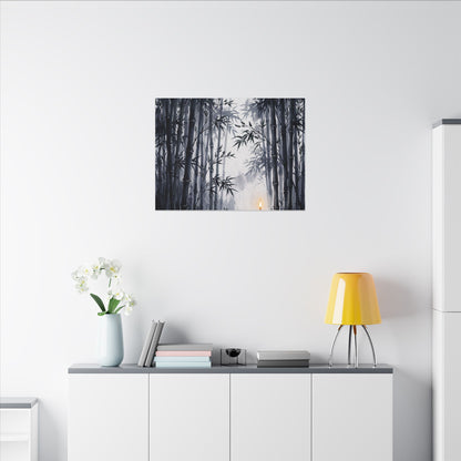 Tranquil Bamboo Grove Canvas Art - Sumi E Zen