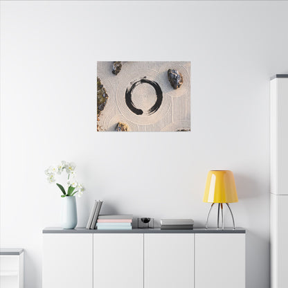 Rock Garden Canvas Art | Winter Zen Enso Art