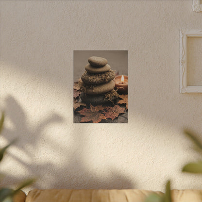 River Stones Canvas Art | Autumn Japandi Texture Art
