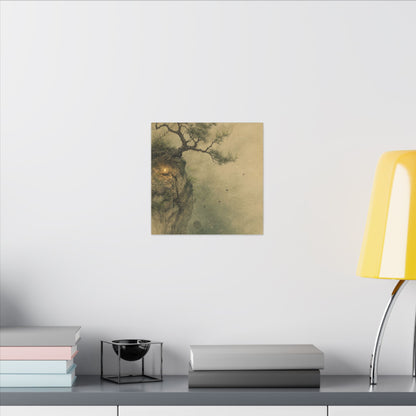 Spring Pine Tree Minimal Line Canvas Art | Earthy Decor