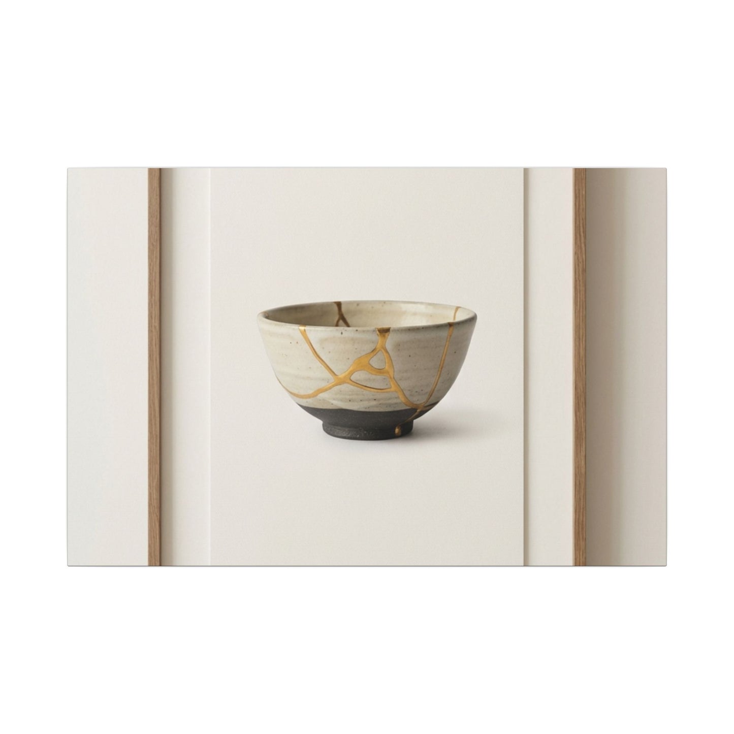 Kintsugi Charcoal Canvas Art