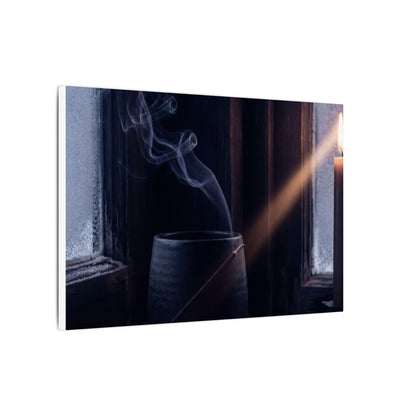 Incense Smoke Winter Canvas Art | Dark Japandi Sophisticated Design