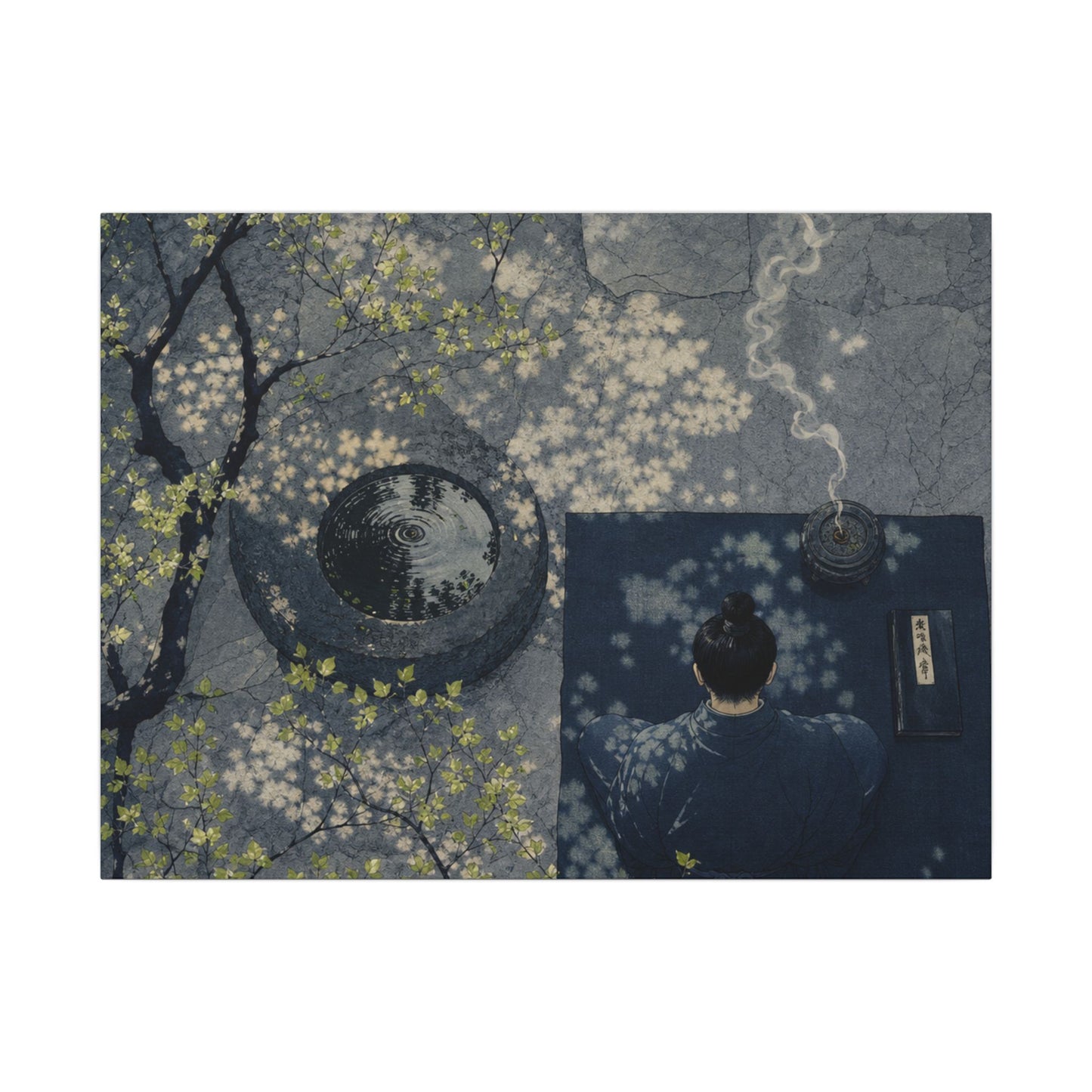 Spring Incense Smoke Ukiyo E Inspired Canvas Art | Tranquil Decor