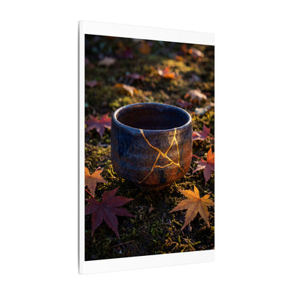 Kanso Moonlit Garden Canvas Art - Kintsugi Gold Repair