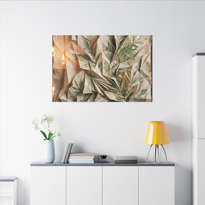 Japandi Paper Fold in Candlelight | Texture Canvas Art