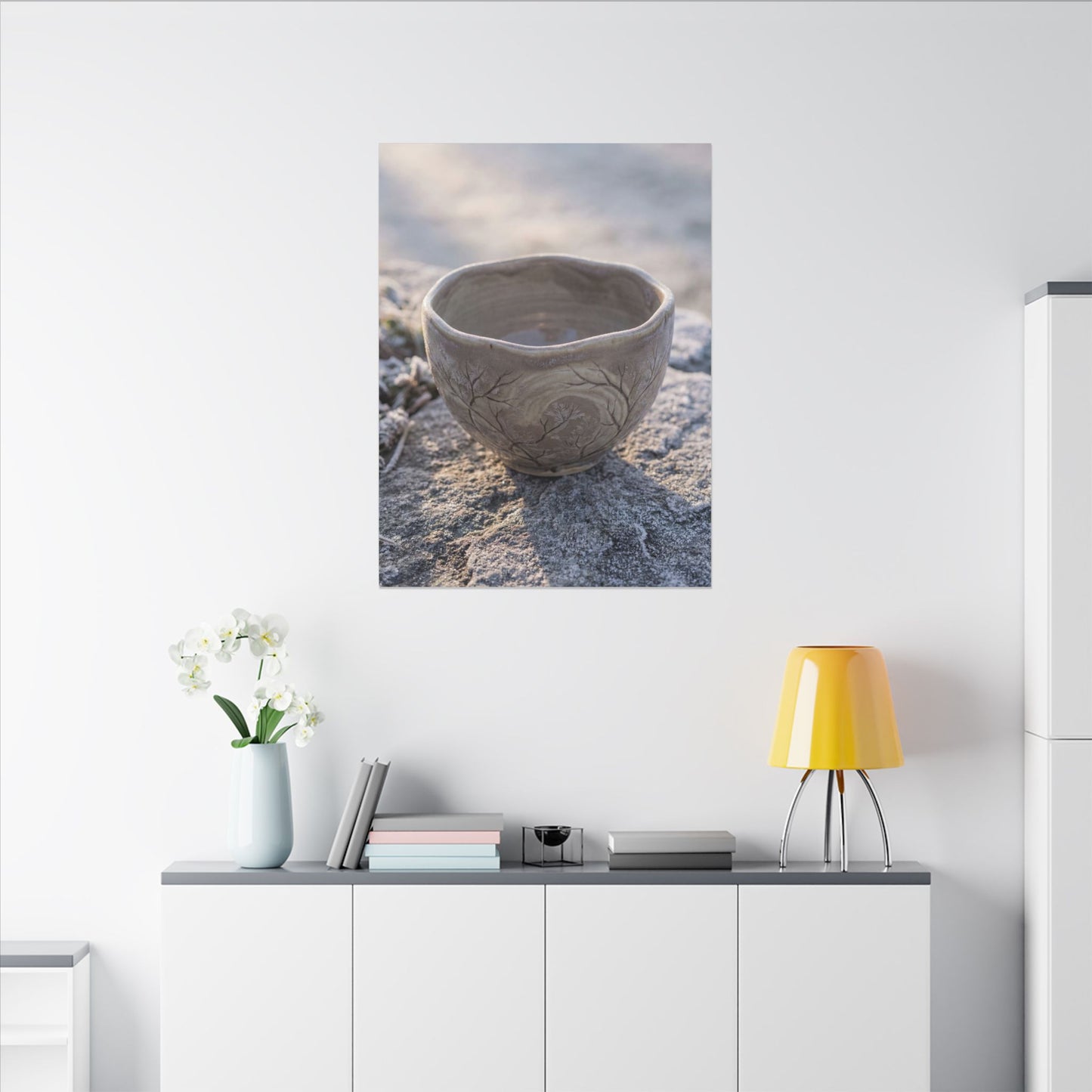 Seijaku Ceramic Bowl Canvas Art - Japandi Japanese Pattern