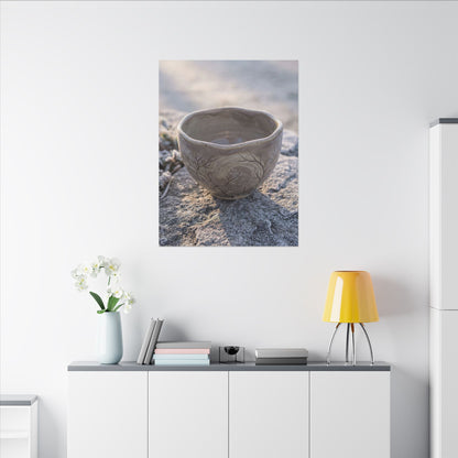 Seijaku Ceramic Bowl Canvas Art - Japandi Japanese Pattern