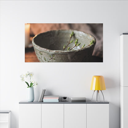 Ceramic Bowl Spring Canvas Art | Japandi Neutral Design