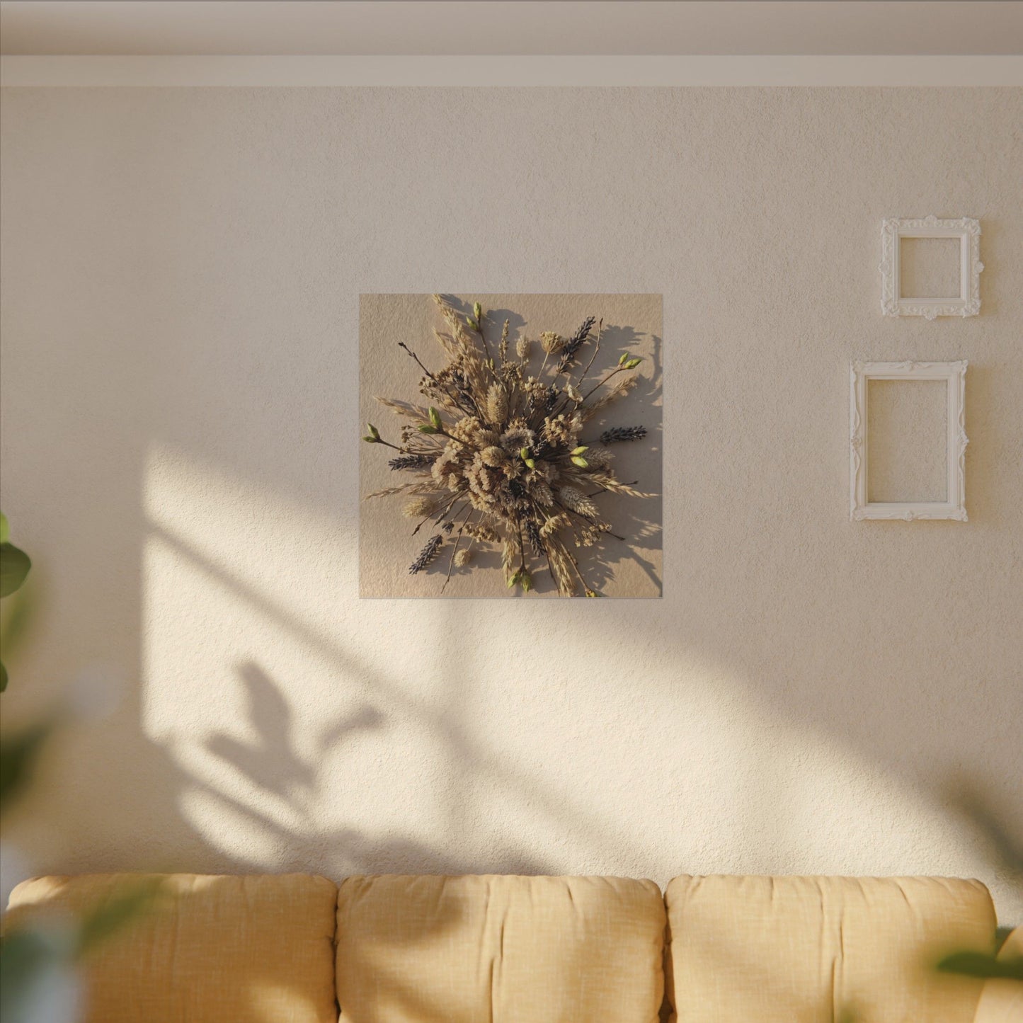 Dried Flowers Spring Canvas Art | Japandi Earthy Design