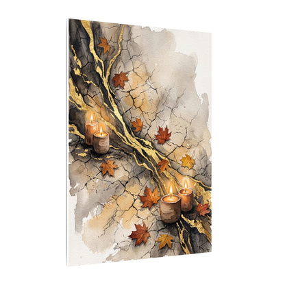 Cracked Earth Autumn Canvas Art | Japandi Warm Design