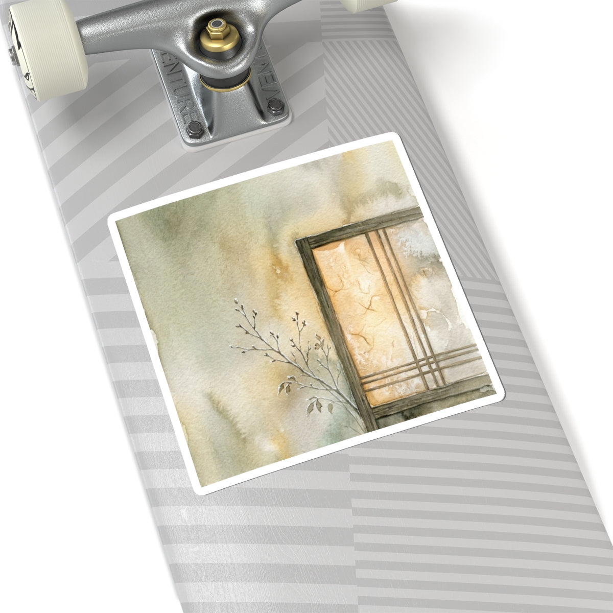 Cozy Shoji Screen Sticker - Watercolor Japandi