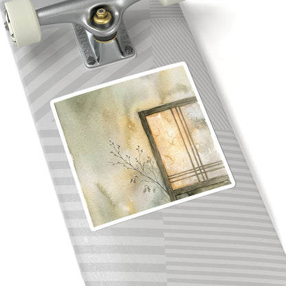 Cozy Shoji Screen Sticker - Watercolor Japandi