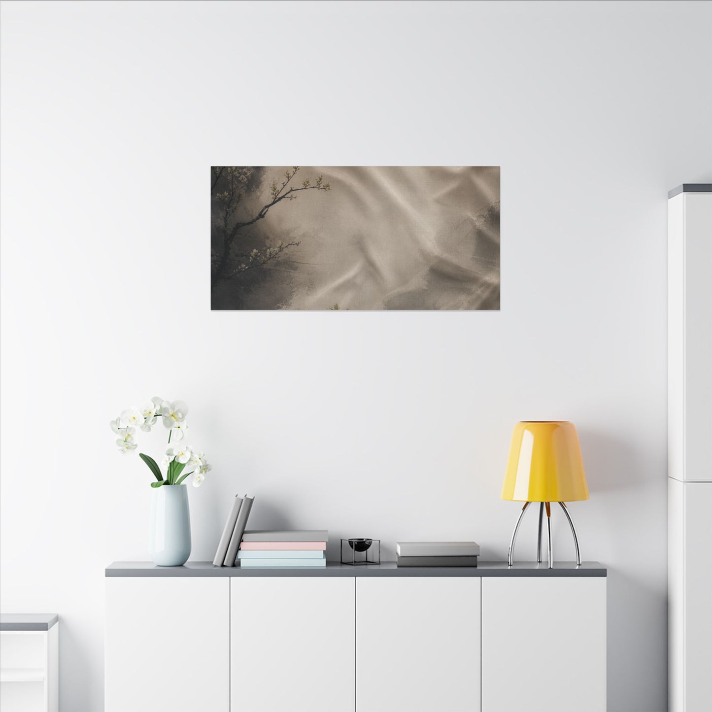 Silk Drape Canvas Art | Spring Japandi Japanese Pattern Art