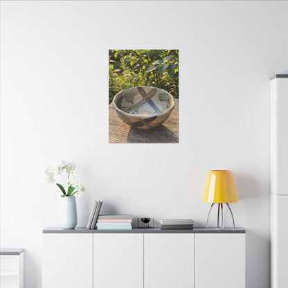 Earthy Ceramic Bowl Canvas Art - Japanese Pattern Japandi