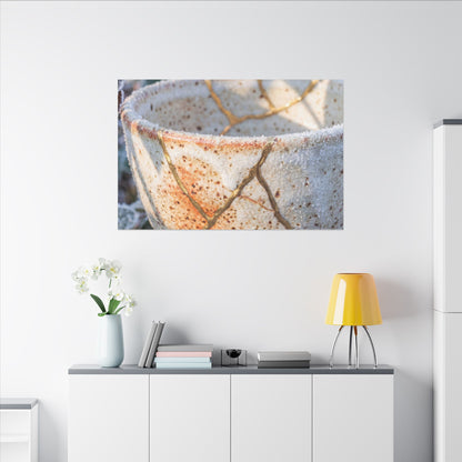 Resilient Ceramic Bowl Canvas Art - Gold Vein Kintsugi