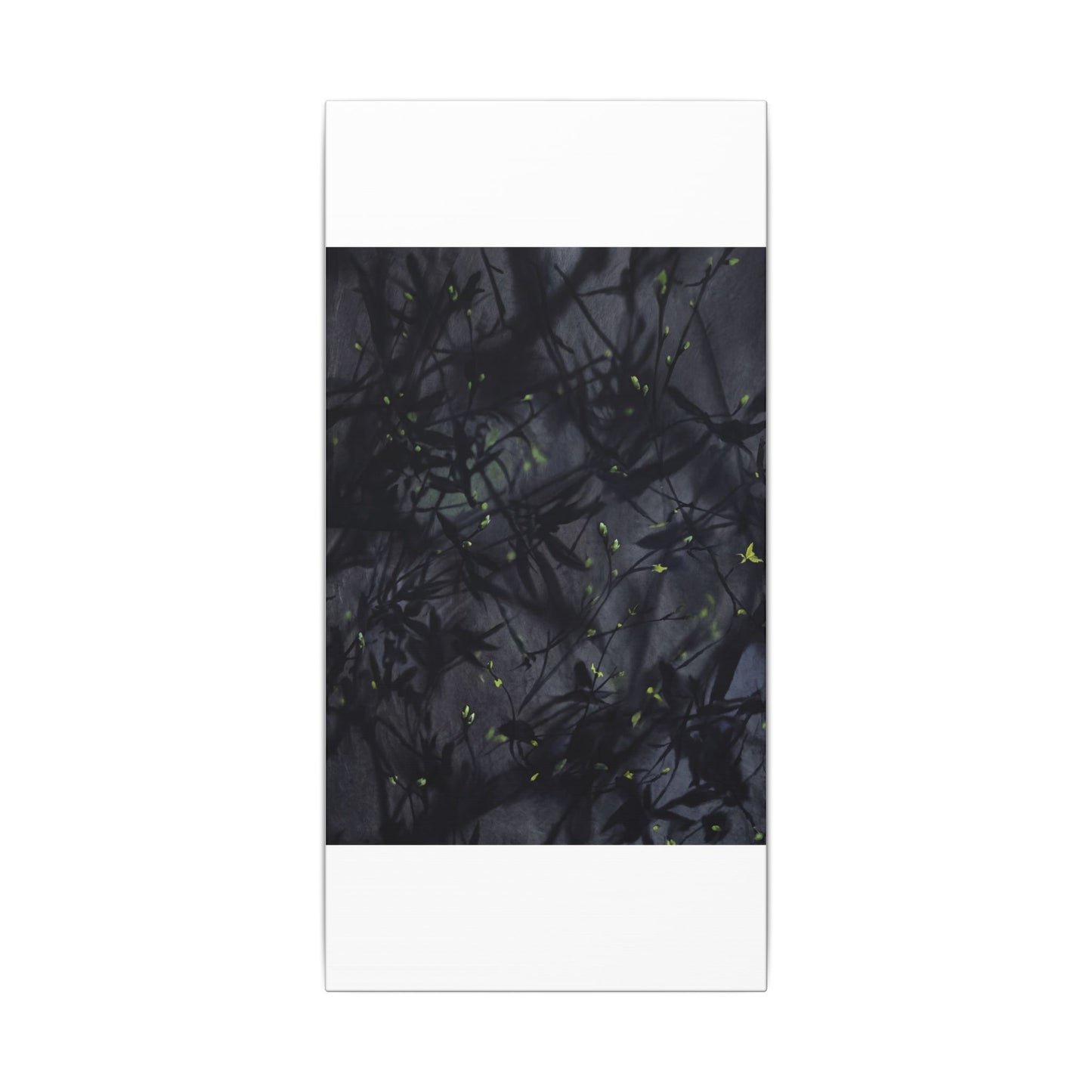 Shadow Play Spring Canvas Art | Dark Japandi Atmospheric Design
