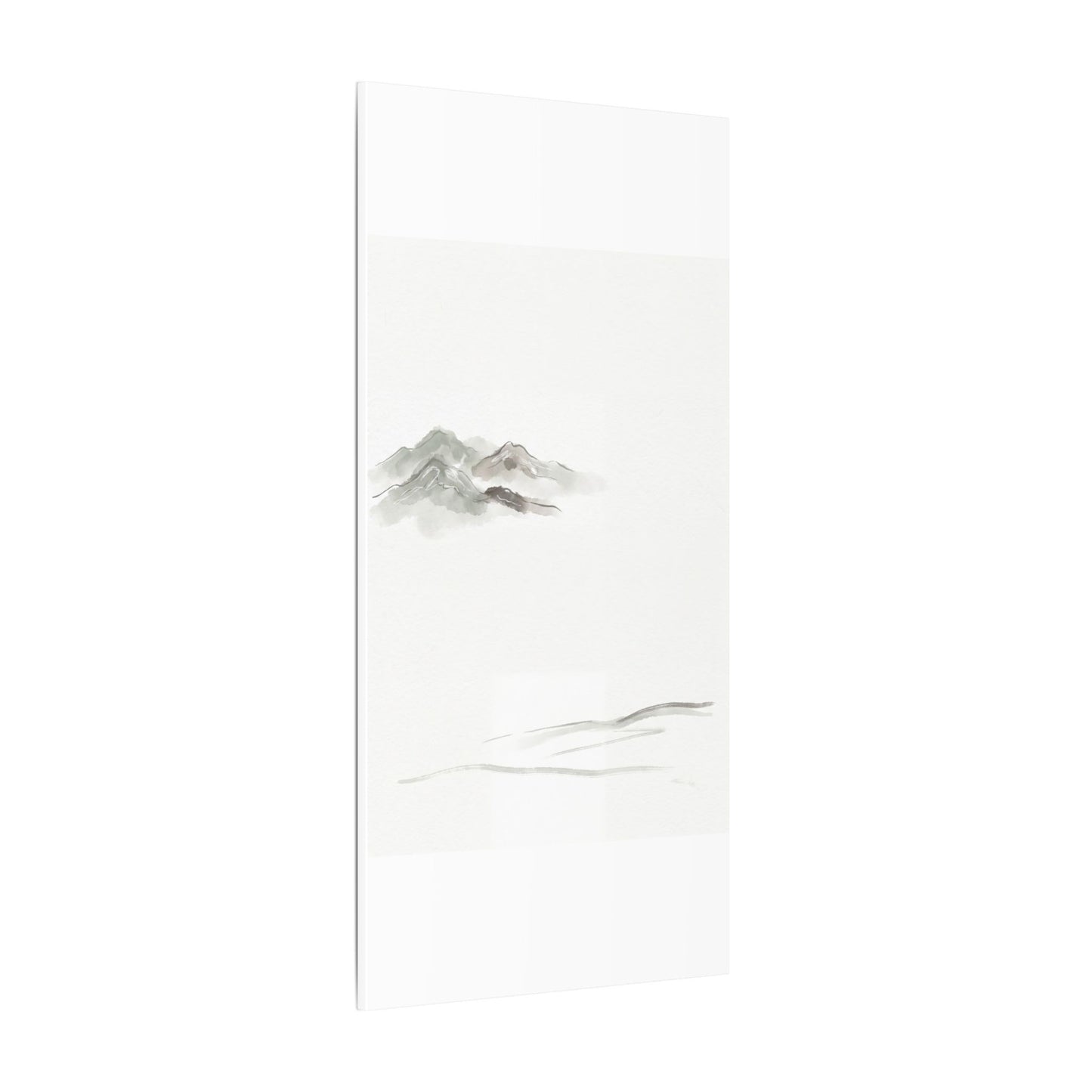 Winter Mountain Mist Minimal Line Canvas Art | Elegant Decor