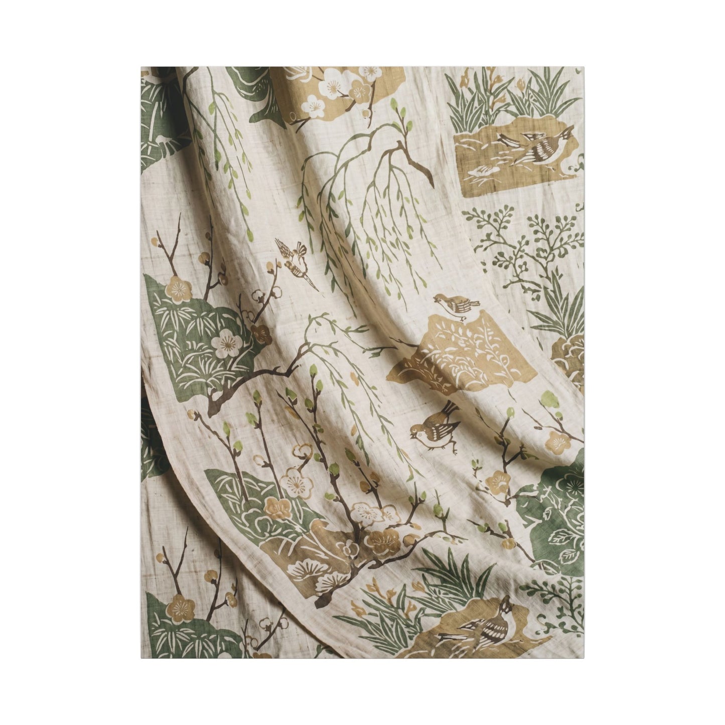 Silk Drape Canvas Art | Spring Japandi Japanese Pattern Art