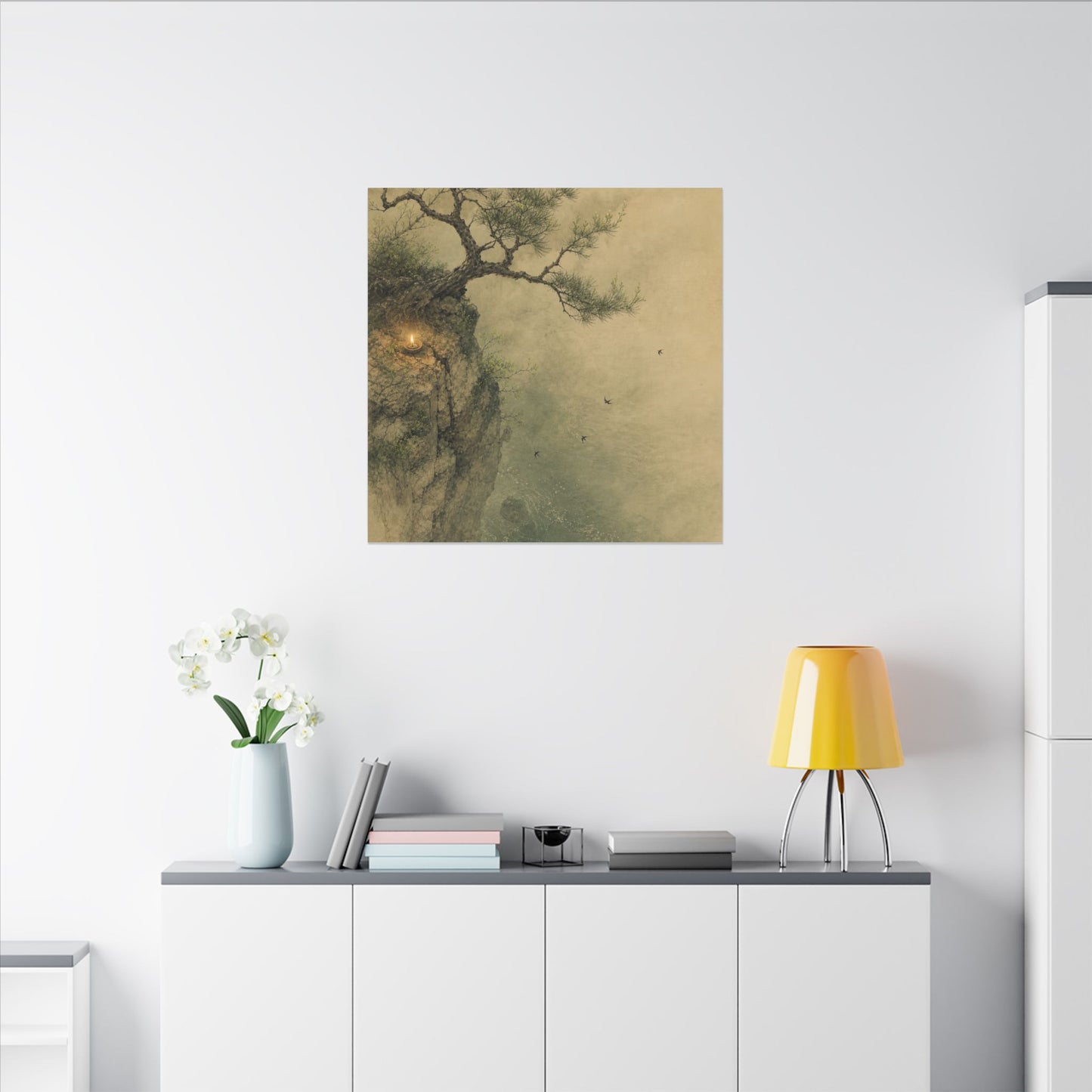Spring Pine Tree Minimal Line Canvas Art | Earthy Decor