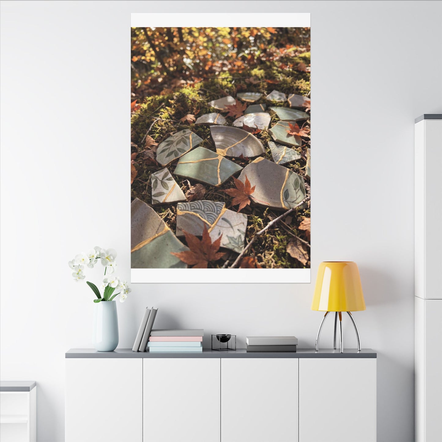 Broken Pottery Japanese Pattern Canvas Art | Elegant Japandi Art