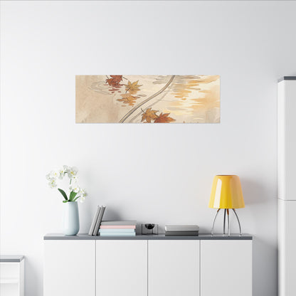 Lotus Flower Canvas Art | Autumn Japandi Minimal Line Art