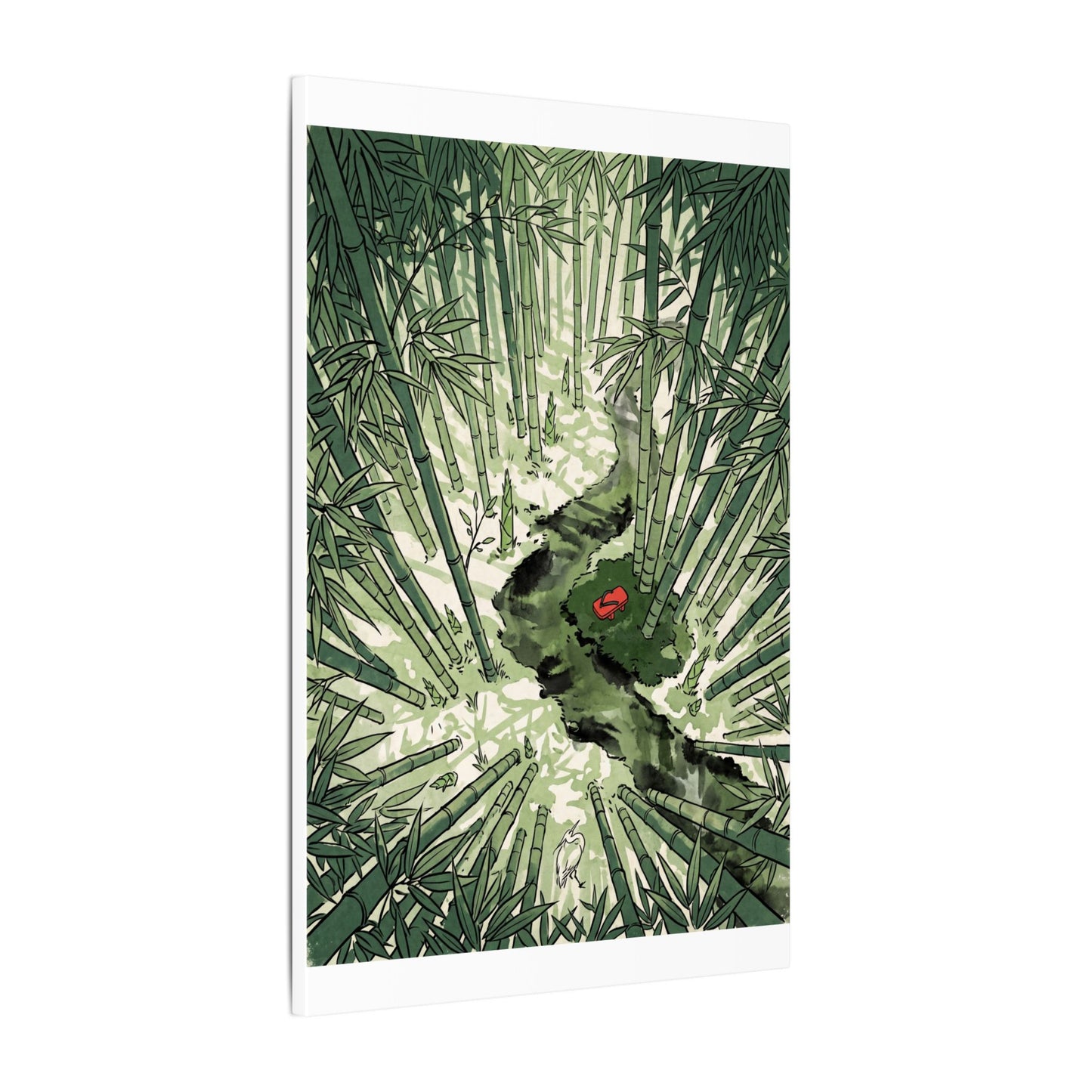 Peaceful Bamboo Grove Canvas Art - Ukiyo E Inspired Zen