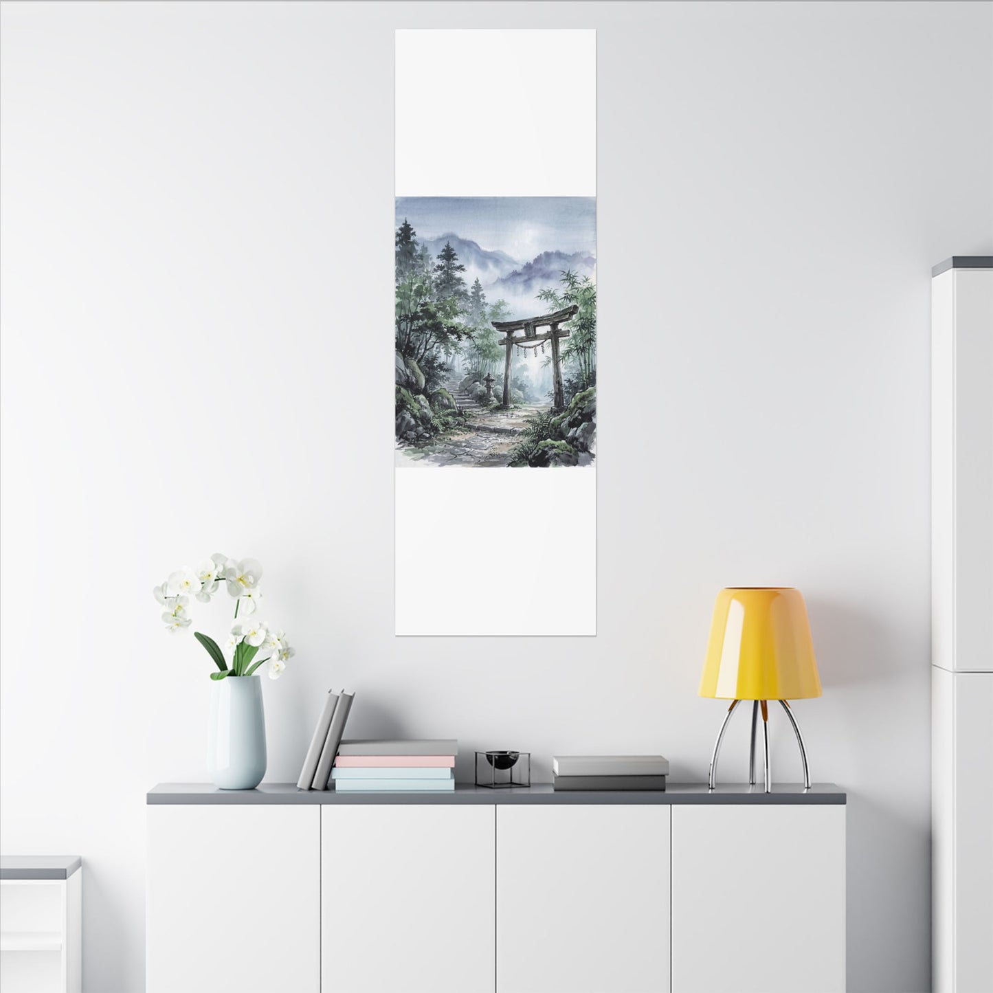 Moonlight Torii Gate Canvas Art - Zen Fukinsei