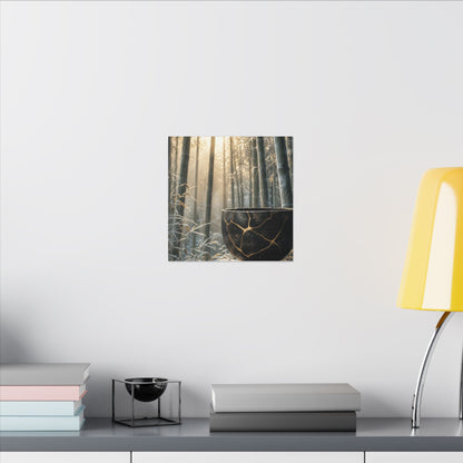 Fukinsei Bamboo Grove Canvas Art - Kintsugi Gold Repair
