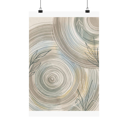Moonlight Water Ripple Wall Art Print - Japandi Kanso Art Print
