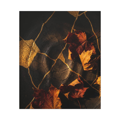 Resilient Shadow Play Canvas Art - Crackle Gold Kintsugi