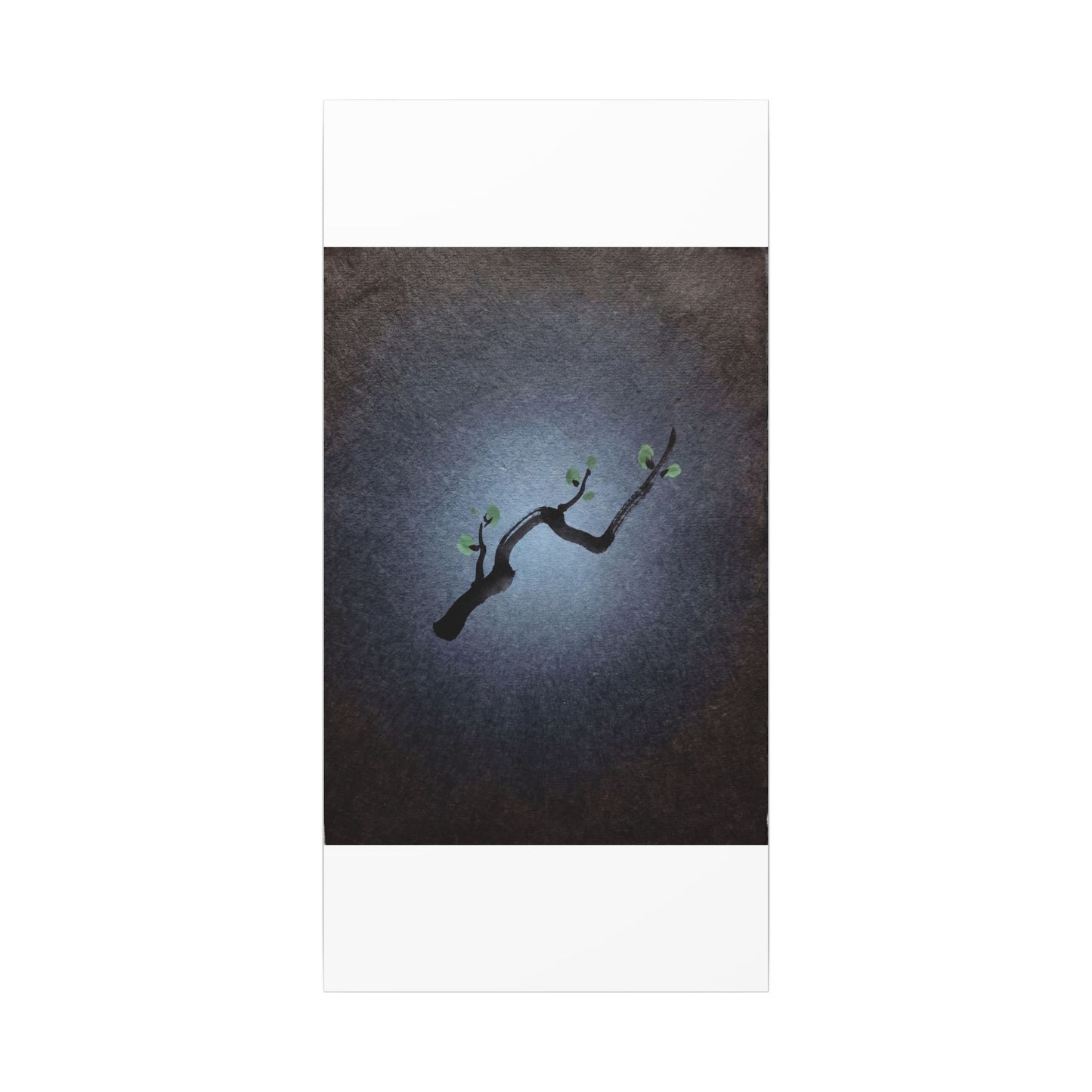 Ink Brushstroke Canvas Art | Spring Dark Japandi Moody Minimal Art