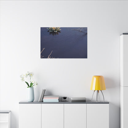 Lotus Flower Canvas Art | Winter Zen Karesansui Art